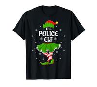 Police Elf Christmas Family Girls Women Elf Squad Xmas T-Shirt