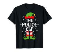 Police Elf Xmas Family Matching Elf Squad Christmas T-Shirt