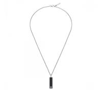 Police Engage II Black Carbon Fibre Stainless Steel Necklace 50cm + 5cm
