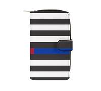 Police & FIRE U.S. Flag Long Zippered Pouch Slim Clutch Organizer Purse Money and Credit Card Holder for Men Women