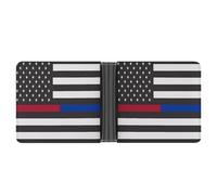 Police & FIRE U.S. Flag Printed Bifold Wallet with Hidden Compartments Pocket Money and Credit Card Holder for Men Women