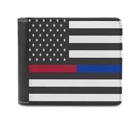 Police & FIRE U.S. Flag Printed Bifold Wallet with Hidden Compartments Pocket Money and Credit Card Holder for Men Women