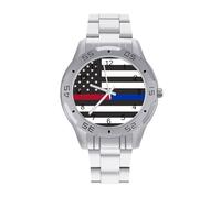 Police & FIRE U.S. Flag Quartz Watch Alloy Watch Dress Decorative for Business Men Women with Design Pattern Print