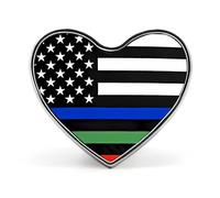 Police Firefighters Hero U.S. Flag Funny Lapel Pins Heart Button Brooch Badge Pin Hat Clothes Bag Jewelry for Men Women