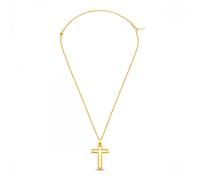 Police Framed Cross Gold Tone Stainless Steel Necklace 50cm + 2cm