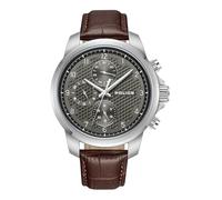 Police Chronograph Gents Wrist Watch with Durable Leather Strap, Mensor Brown, Modern