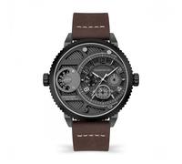 Police Gents Ray Grey Dial Brown Leather Strap Watch