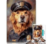 Police Golden Retriever 1000 Pieces Jigsaw Puzzles for Adults And Teens,Learning Educational Toys Family Games Unique Birthday And Gifts (50x75cm)