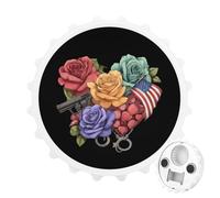 Police Heart Rose Magnetic Beer Bottle Opener Fridge Magnet | Funny Magnet,Bottle Opener for Kitchen Refrigerator Decor