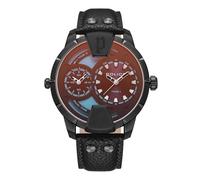 Police PEWJA0022001 Men's Analogue Quartz Watch with Leather Strap, Black, One Size, Strap.