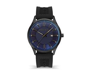 Police Laser Mens Watch with Black Dial and Black Silicone Strap, 44mm Stainless Steel Case in Branded Watch Box PEWJN2194440-2 Year Warranty