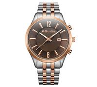 POLICE Laser Mens Watch with Warm Grey Dial and Silver/Rose Gold Stainless Steel Bracelet, 44mm Stainless Steel Case in Branded Watch Box PEWJH2194441-2 Year Guarantee