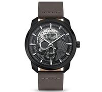 Police Leather Collection Men's Analog Watch PL15714JSU-61A, Grey/black, Quartz, 44 mm, 5 bar water resistance, Chronograph