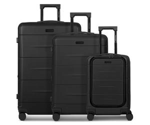 Police London 4 wheels Suitcase set 3-piece Expandable black