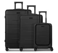Police London 4 wheels Suitcase set 3-piece with expansion pleat black