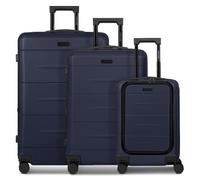 Police London 4 wheels Suitcase set 3-piece with expansion pleat blue