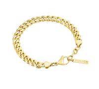 Police Long-Lasting Men's Stainless Steel Gold Cuban Chain Bracelet Stainless Steel 18.5cm