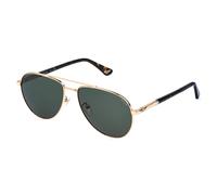Police Man Police SPLR77 NEW CROSSROADS 6 300Y Sunglasses Metal Gold Green Pilot Normal