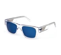 Police Man SPLP23 OCEAN MAXI 1 P79P Sunglasses Injected Transparent Smoke Squared Mirror