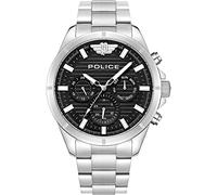 Police PEWJK2227806 Men's Analogue Quartz Watch with Stainless Steel Strap, Silver/Black, Standard Size, Bracelet