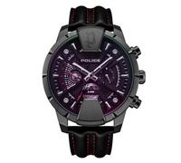 Police Men's Wristwatch Chronograph Leather Black 44mm Analog Quartz Men's Watches Sports Watch