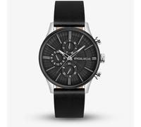 Police Barter Black Leather Strap Watch - W44109