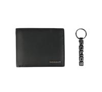 Police Men's Bifold Wallet & Keychain Gift Set - Genuine Leather, Black, Metal