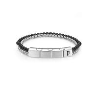Police Men's Bracelet Stainless Steel Beads Black Silver Men's Bracelet Jewelry Chain Bracelets Men's Chain