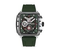 Police Men's Chronograph Watch with Silicone Strap, Green, Modern