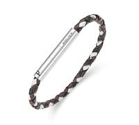Police Men's Fuze Stainless Steel Tan Multi Braided Leather Bracelet