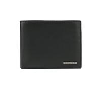 Police Men's Genuine Leather Wallet, Slim Bifold with Coin Pocket and Card Slots, Black