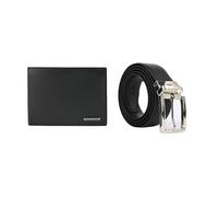 Police Men's Gift Set, Genuine Leather Wallet & Reversible Belt, Black/Dark Brown