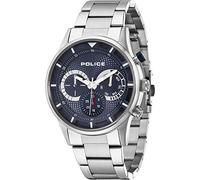 Police Men's Quartz Watch with Blue Dial Chronograph Display and Silver Stainless Steel Bracelet 14383JS/03M