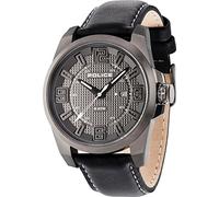 Police Men's Quartz Watch with Grey Dial Analogue Display and Black Leather Strap 14762JSU/61