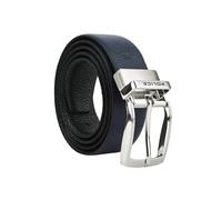 Police Men's Reversible Belt in Genuine Leather, Made in Italy, 3.5 cm High, Seamless, Adjustable and Shortened, Black and Blue, 125 cm (TG 54-56)