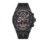 Police Men's Sonic Black Dial Black Silicone Strap Gents Chronograph Watch With Stainless Steel Case, Modern Style