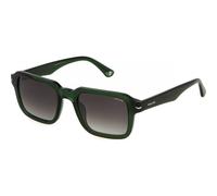 Police Men's SPLN36-520G61 Square/Rectangle Sunglasses in Green Police Green One Size