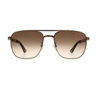 Police Men's Square Grey Gold With Havana Parts Brown Gradient SPL890M Origins 3 Police Gold One Size