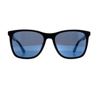 Police Men's Square Shiny Black Smoke Mirror Blue SPL872N Origins 1 Police Black One Size