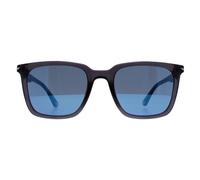 Police Men's Square Shiny Transparent Dark Grey Smoke Mirror Blue SPLL80 Champ 4 Police Grey One Size