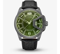 Police Underlined Black Leather Strap Watch - W44143