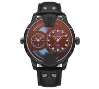 Police PEWJA0022001 Men's Analogue Quartz Watch with Leather Strap, Black, One Size, Strap.