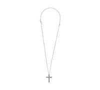 Police Whiz Antique Black & CZ Cross Stainless Steel Necklace 50cm + 2cm