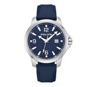 Police Mensor PEWJN0020901 Men's Watch with Silicone Strap, 5 Bar Water Resistance, Case Diameter: 44 mm, Blue
