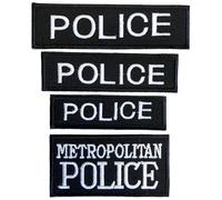 Police Metropolitan Police Badge Biker Rider Clothes Decoration Fun Jeans Jacket Clothing Badge Iron on Sew on Embroidered Patch appliqué (Metropolitan Police)