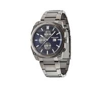 Police Milano Men's Quartz Watch with Blue Dial Chronograph Display and Grey Stainless Steel Bracelet 14099JSU/03M