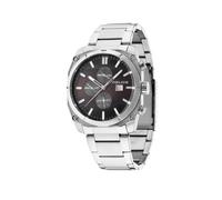 Police Milano Men's Quartz Watch with Brown Dial Chronograph Display and Silver Stainless Steel Bracelet 14099JS/12M