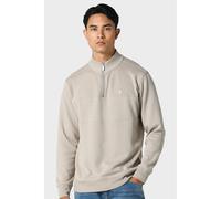 Police Millom Funnel Neck Cut & Sew Panel Tonal 'P' Logo Quarter Zip Sweat Top
