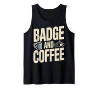 Police Officer Badge and Coffee Patrol Humor Tank Top