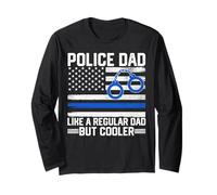 Police Officer Dad American Flag Men Law Enforcement Cop Dad Long Sleeve T-Shirt